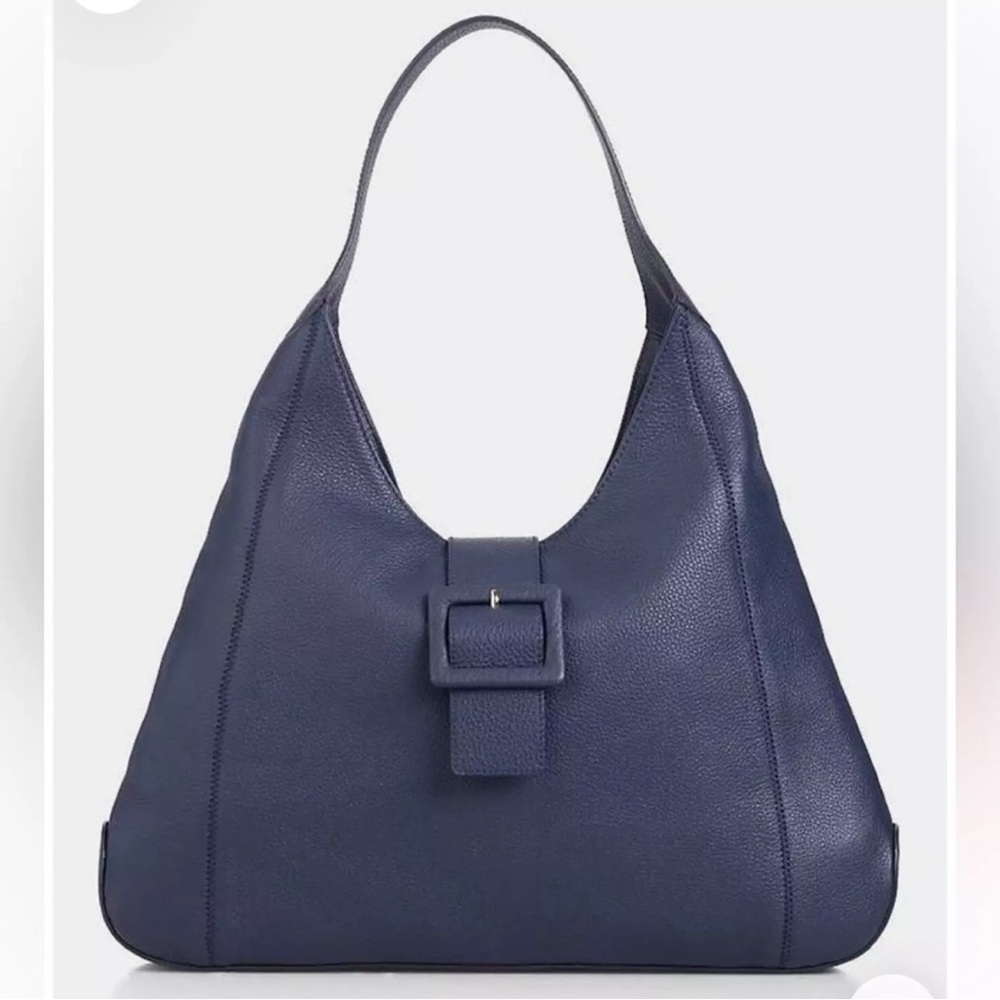 Talbots Buckle-Tab Hobo Bag Elegant pebbled Leather Shoulder Bag